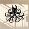 Vintage Octopus Metal Wall Art Personalized Family Name Sign Handcrafted Home Decor Outdoor Gift