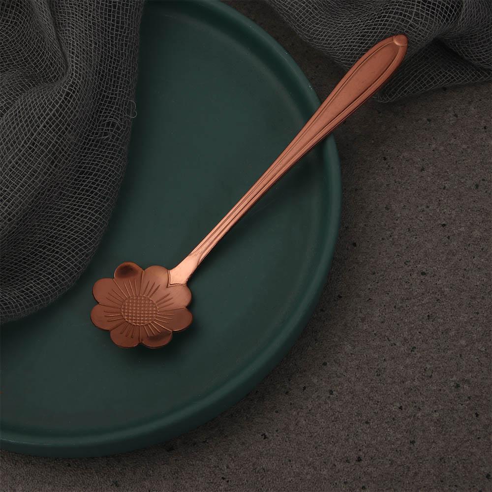 Pattern Bar tools Stainless Steel Tableware for Sugar Ice Cream Coffee Dessert Teaspoon Cutlery Set Flower Spoon Set Soup Spoon