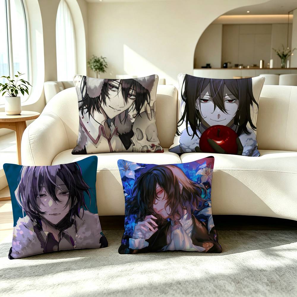F-Fyodor Bungo Stray Dogs Square Double-Sided printed Pillow Case Bedroom Bedside Pillow Sofa Cushion Cover