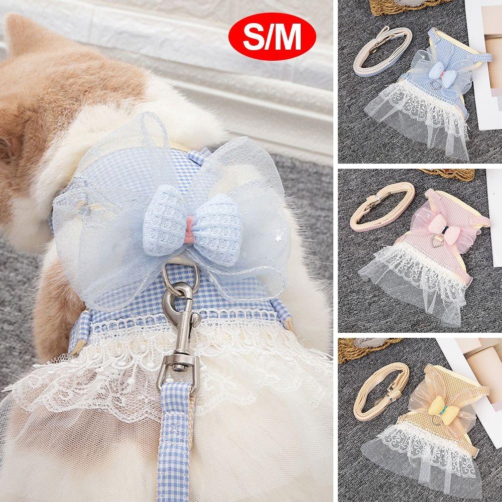 

Dog Harness Bow Dog Collar Adjustable Dog Chest Vest Dog Breast Strap Pet Dog Harness Traction Rope