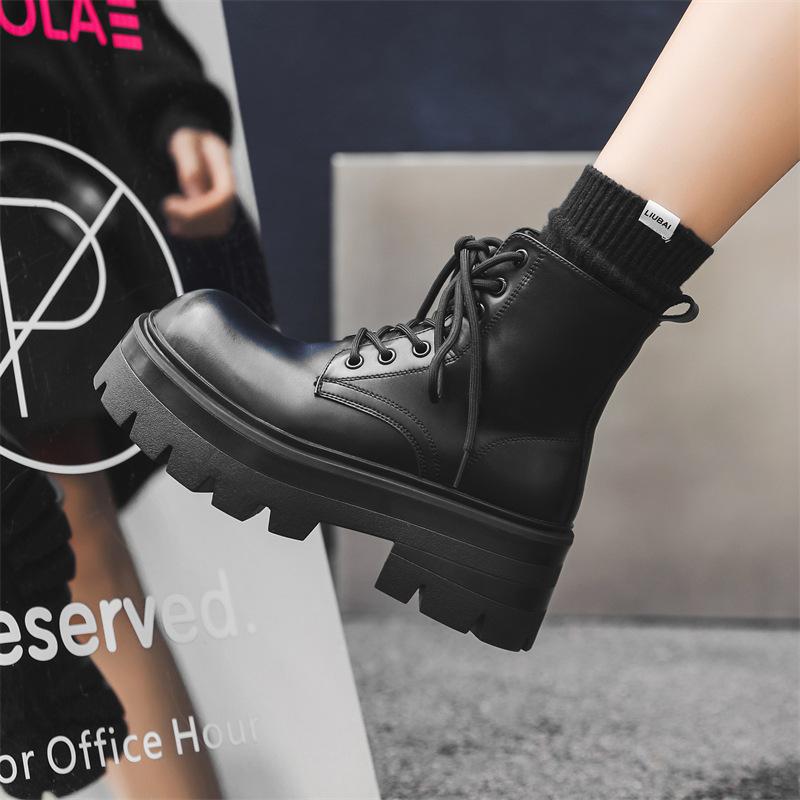 2024 Winter Martin Boots Trend Lokomotive Mittelhoher Schaft Kurzer Schaft Britischer Stil Dicke Sohle Große Zehenkappe Vielseitige Utility-Boots 8532-J