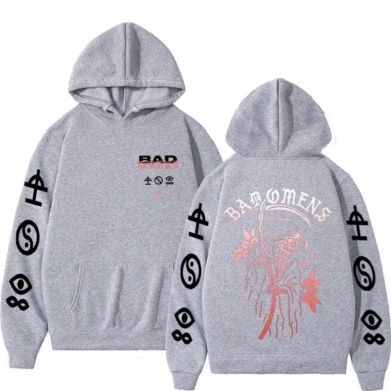 

Bad Omens The Concrete Forever Tour Hooded Unisex Harajuku Hip Hop Gothic Sweatshirt Men Casual Oversized Hoodie Streetwear XL серый