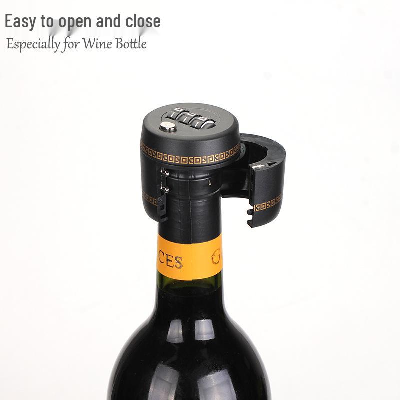 Trava para Garrafa de Vinho Tinto - Tampa com Senha Segura para Vinho e Destilados