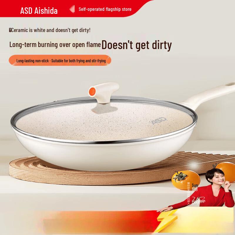 ASD Nano Ceramic Non-stick Flat Bottom Wok