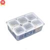 Rectangular 6-Compartment Plastic Food Container