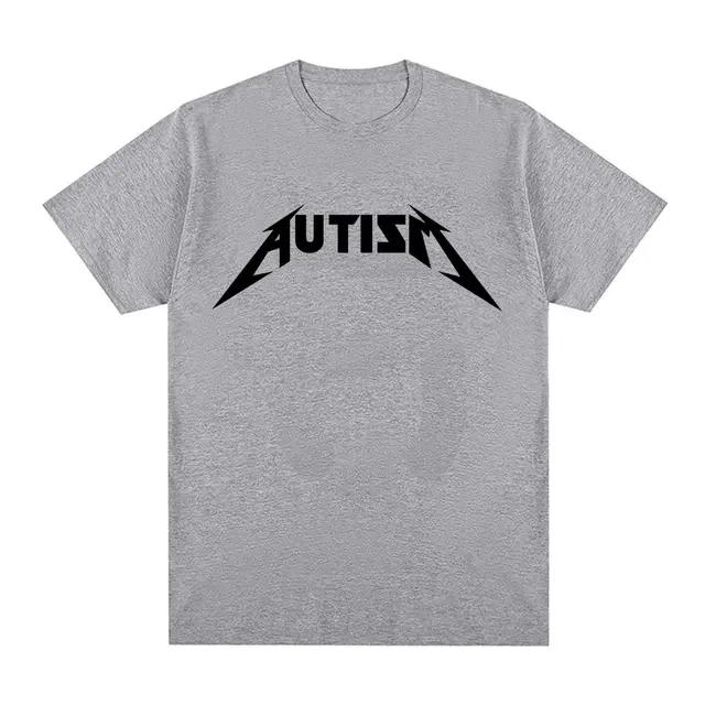 Autismus Metal Rock Meme Tričko Pánské Dámské Módní Hip Hop Krátký Rukáv Nadměrná Trička Léto Sport Volné Tričko Topy