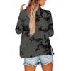 Women's Loose Floral Print Stand Collar Long Sleeve Cotton And Linen Top