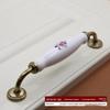 European Flower Ceramic Handles Kitchen Cabinet Storage Dressers Classic Wardrobe Cabinet Closet Door Pulls