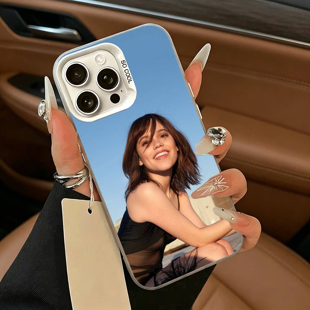 Famous actress--Actress J-Jenna-O- Ortega Phone Case For iPhone 17,16,15,14,13,12,11 Plus,Pro Max,XS,White Silver  phone case iPhone15