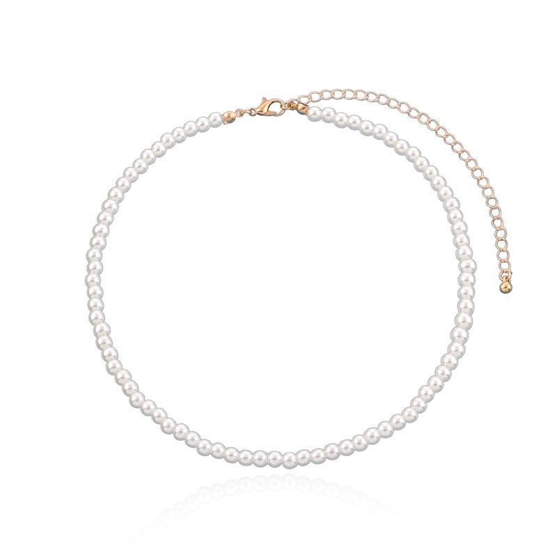 Trend Elegant White Imitation Pearl Beads Choker Clavicle Chain Necklace For Women Wedding Jewelry Choker Collar