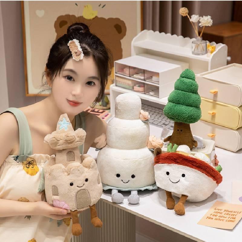 Adorable Realistic Castle Cake Plush Toy Stunning 30cm Wedding Cake Design