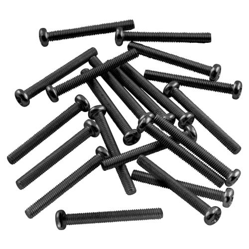 Musiclily Basic 3x35mm Metal Humbucker Pickup Height Adjustment Screws, Escutcheon Screws, Metric, for Epiphone SG Imported PUs, Black (Pack of 20)