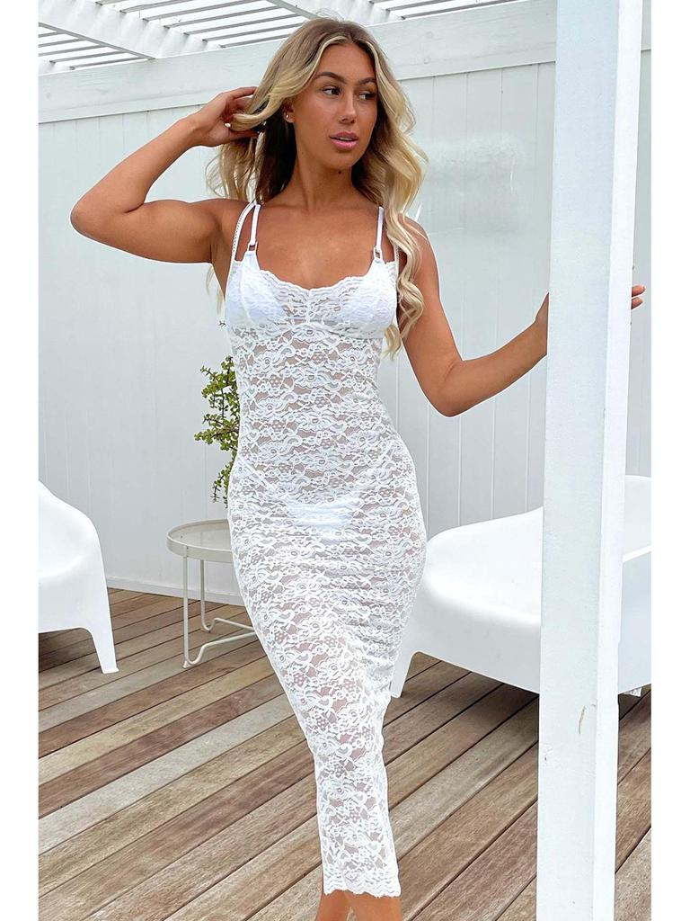 New Multi-Color Lace Sleeveless Suspenders Sexy Long Dress 2025