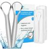 2Pack Tongue Scraper,304 Surgical Stainless Steel Tongue Cleaner for Both Adults and Kids, Professional Reduce Bad Breath Metal Tongue Scrapers