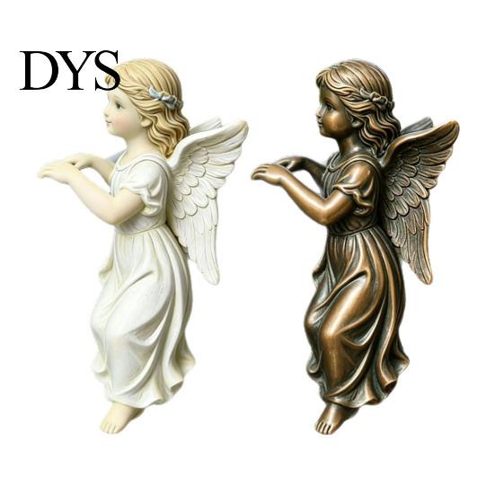 Retro pryskyřičná figurka anděla, Vintage soška dívky, Roztomilá popínavá rostlina pro dekoraci okraje květináče, Řemeslné výrobky v evropském stylu