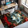 Custom Name Wolf Printed Carpet,Rug for Office Chair Living Room Bedroom Kitchen Room Decor Gifts.