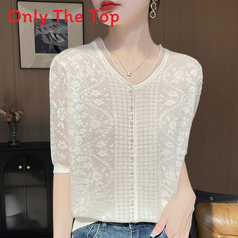 Tencel V Neck Short Sleeve T Shirt For Women Summer Lightweight Breathable Fashion