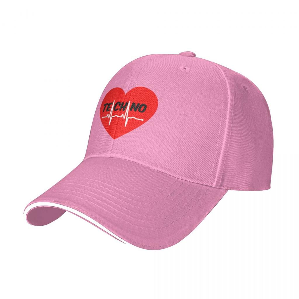 Heartbeat Love Techno Camping Baseball Caps For Mens Unisex Female Beach Sunscreen Hats Hip Hop Trucker Cap
