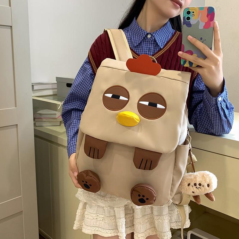 Cute cartoon funny schoolbag lightweight go out leisure travel backpack large capacity nylon versatile backpack