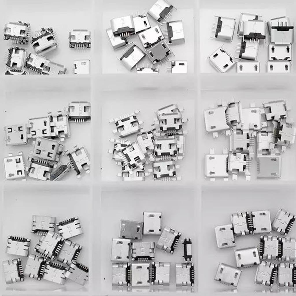 1 Box 24 Models Micro USB Connector Multifunction Socket Jack USB Connectors