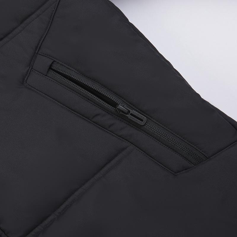 Li Ning Badminton Series Teplý bavlněný kabát ke kolenům s kapucí Pánské kabáty Černý AFMU043-1