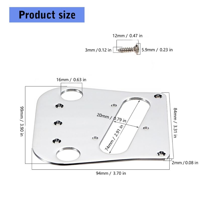 Metal Bridge Plate Guitar Component Metal Construction Improved Sustain Tuning Retention Simple Drop In Installation