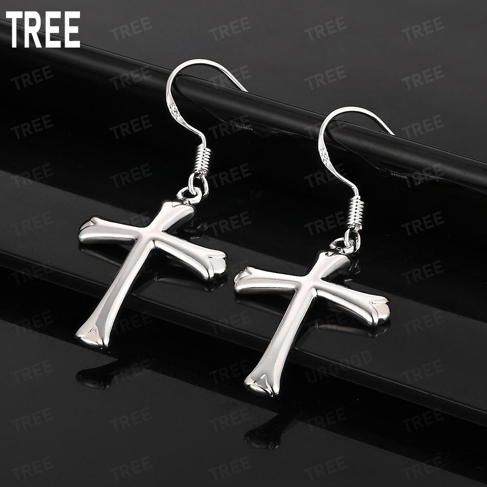 925 Sterling Silver Vintage Cross Earrings - Stylish Evening Jewelry
