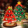 Tree Christmas Artificial Wooden Mini Xmas Ornament Scene Decor Party Kid Gift
