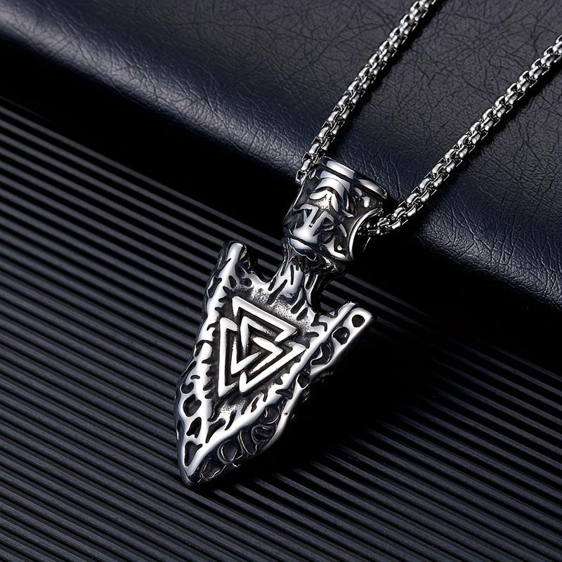 Retro Fashion European and American Triangle Rune Arrow Street Sweater Chain Necklace Pendant 60CM(Necklace Long)