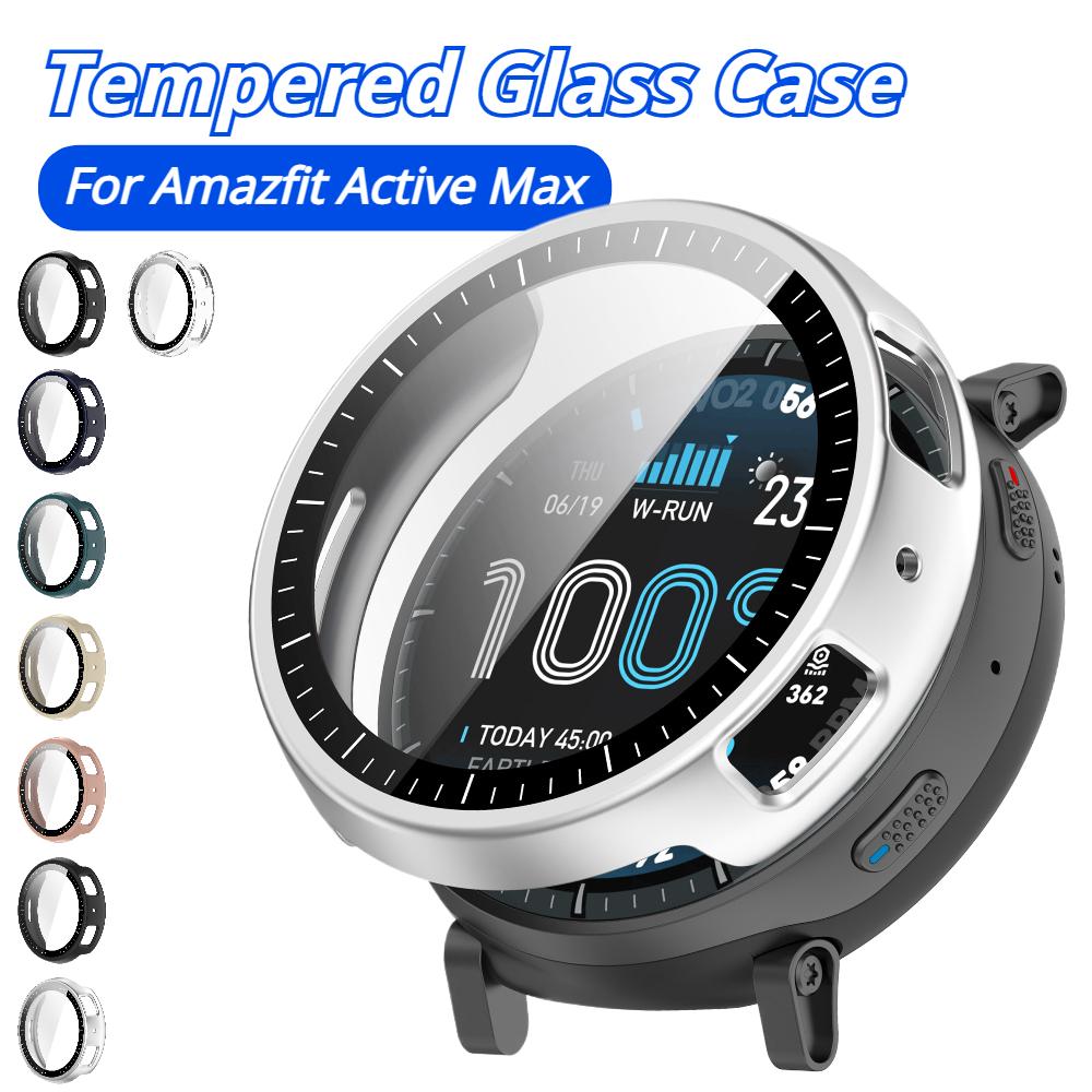 PC-Gehäuse+Gehärtetes Glas Für Amazfit Active Max Displayschutz Schutzhülle Für Amazfit Active Max Abdeckung Schale Zubehör
