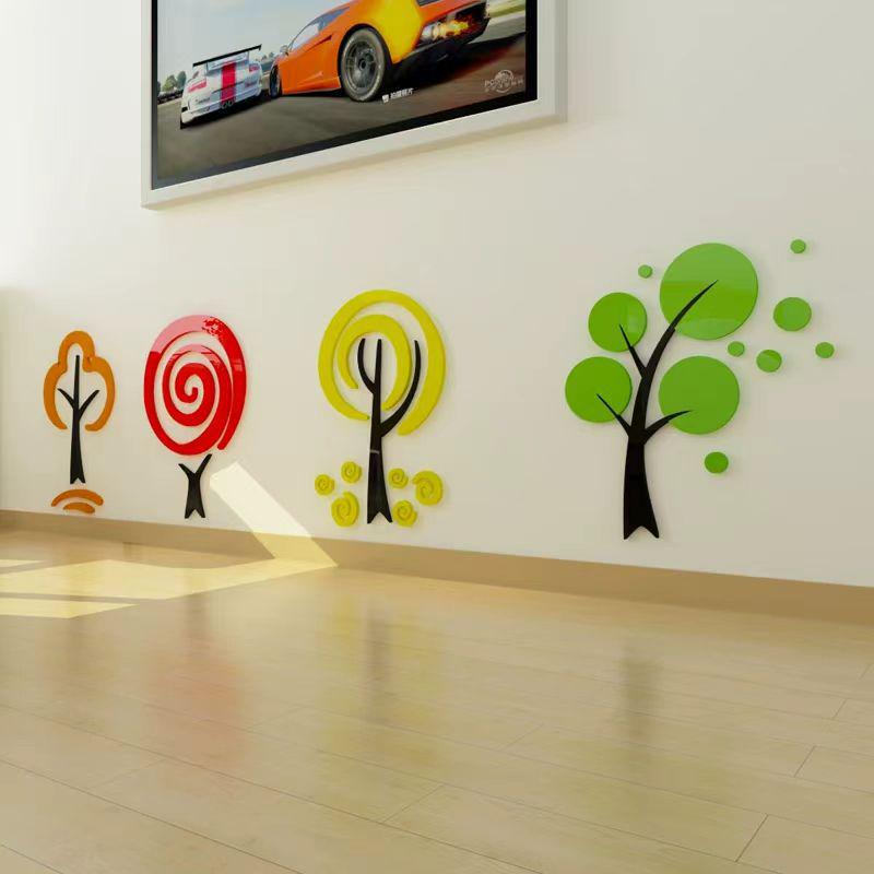 3D Acrylic Cartoon Wall Stickers for Children's Rooms & Classrooms