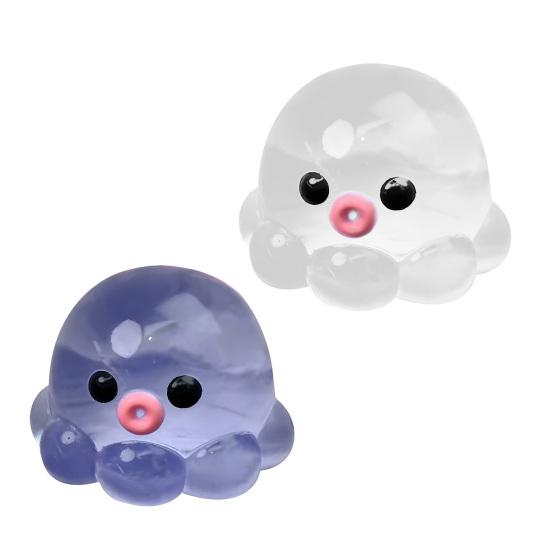 1/5Pcs Stress Relief Octopus Toy Slow Rising Bubble Popping Octopus Squeeze Toy Soft TPR Transparent Octopus Fidget Sensory Toy
