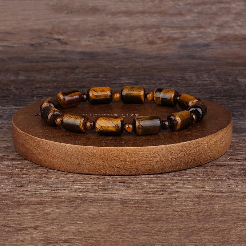 Natürlicher facettierter Tigeraugenstein Reiki-Armbänder Herren Mode Energie Hämatit-Perlen Armbänder für Frauen Seelen Schmuck Geschenk Pulsera