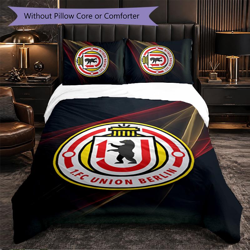 Union Berlin FC Themed Bedding 3Pcs Duvet Cover Set Decorative Bed Linen For Teen Room Home Decoration