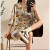 Floral Printed Colorful Female's Suit Collar Shirt Summer Loose Casual Short Sleeved Shirts Vacation Style Chic Blouses