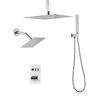 Shower Faucet Set, 305 mm Thermostatic Ceiling Mount Rainfall Shower System with 152 mm Wall Mount Head and 2 in 1 Handheld Spray, 3-Function Dual