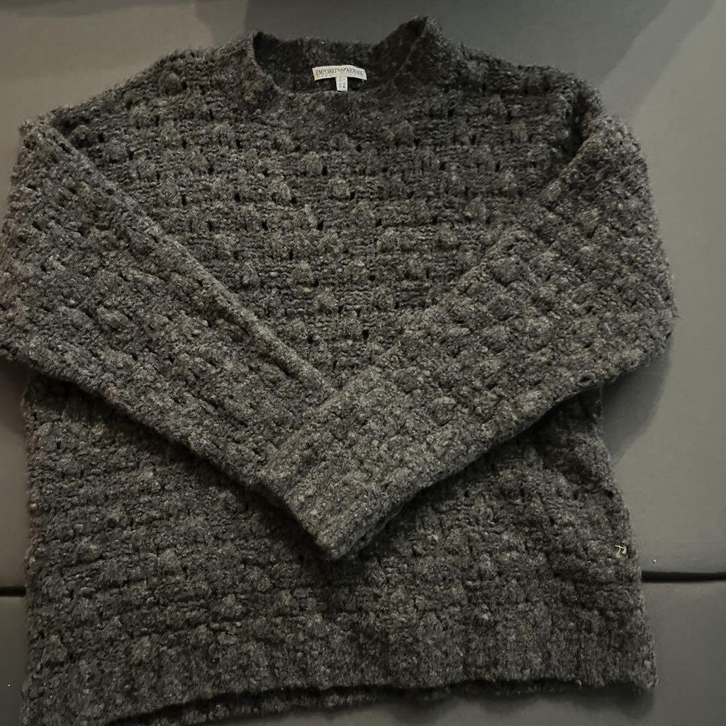 [USED] EMPORIO ARMANI Gray Knit Sweater, Size Small