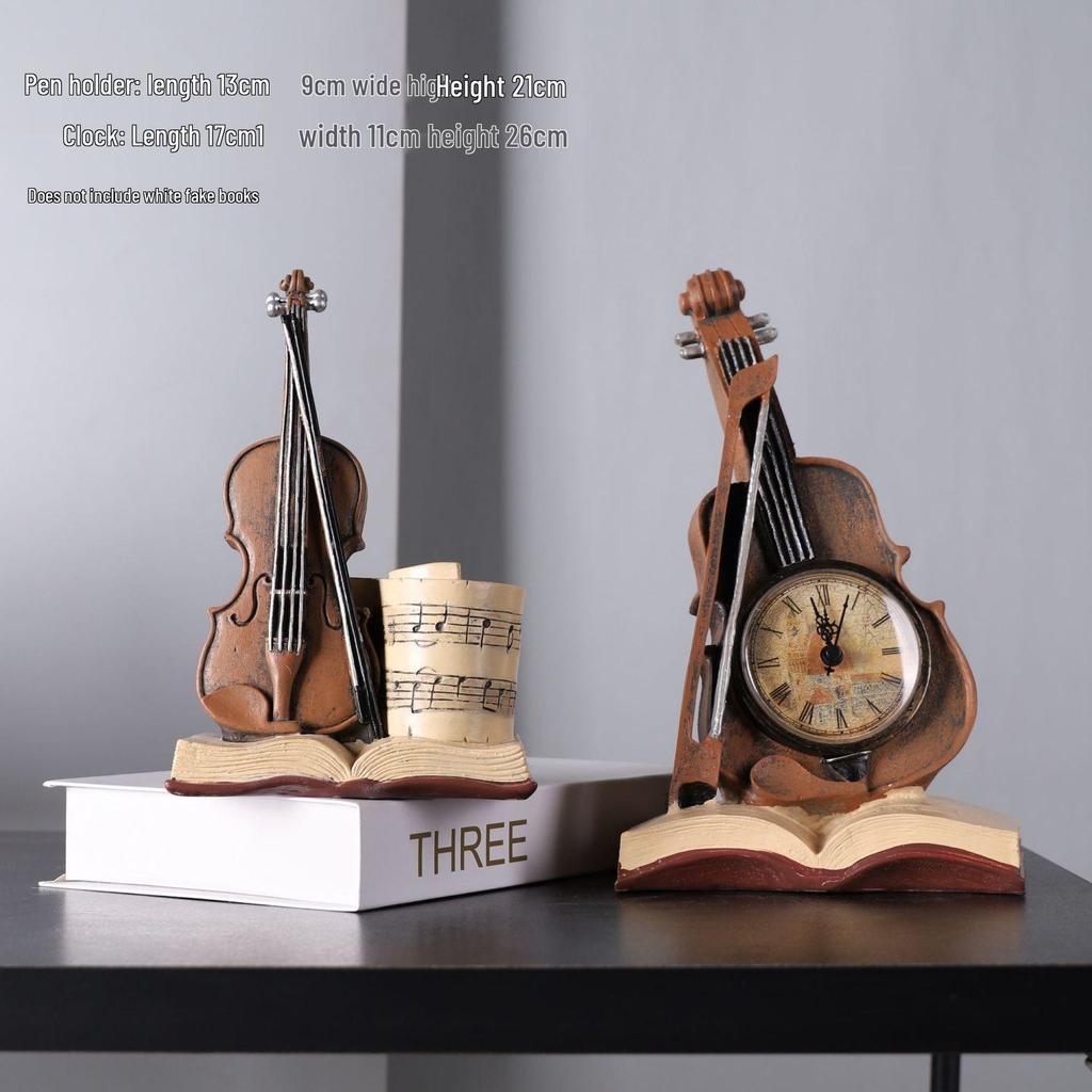 Retro Violin Ornament: Creative Minimalist Home Accessory for Living Room, TV Cabinet, or Bookcase.