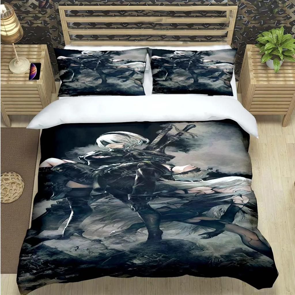 Famous Film Role A-Automata Nier Print Bedding Sets Bed Supplies Set Comforter Set Teens Girls Cartoon Twin Single Kid Gift