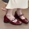 New Style Popular Women's Mary Jane Shoes Fashion Butterfly-knot Shoes Casual Low Heel Dress Street Style Shoes Zapatos Mujer