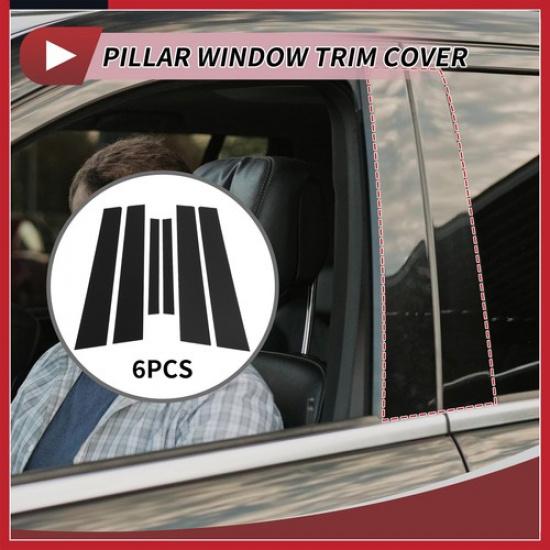 6pcs Door Pillar Window Trim for Nissan Sentra 07-12 Black