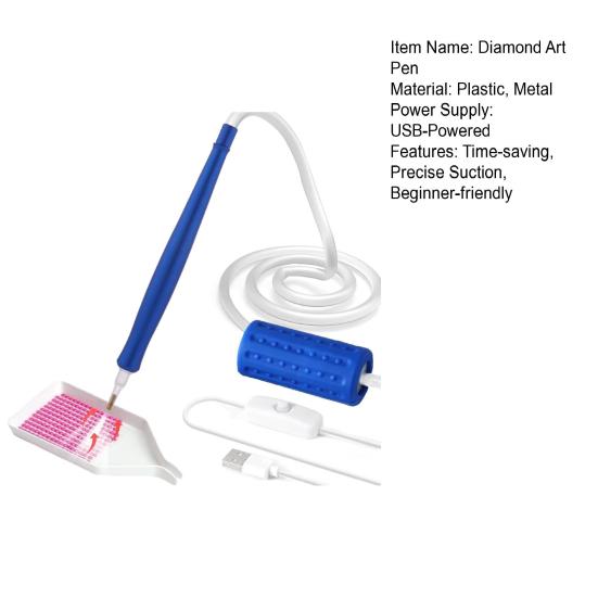 Vacuum Diamond Art Pen Electric Diamond Art Pen with Storage Tray Wax-free Diamond