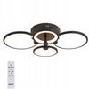 Ceiling Lamp 4 Rings Plafond Black Hanging Chandelier Led + Remote Control 50W 61Cm
