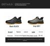 Laorentou Men's Genuine Leather Slip-On Running Shoes with Breathable Mesh and Rotating Buckle.