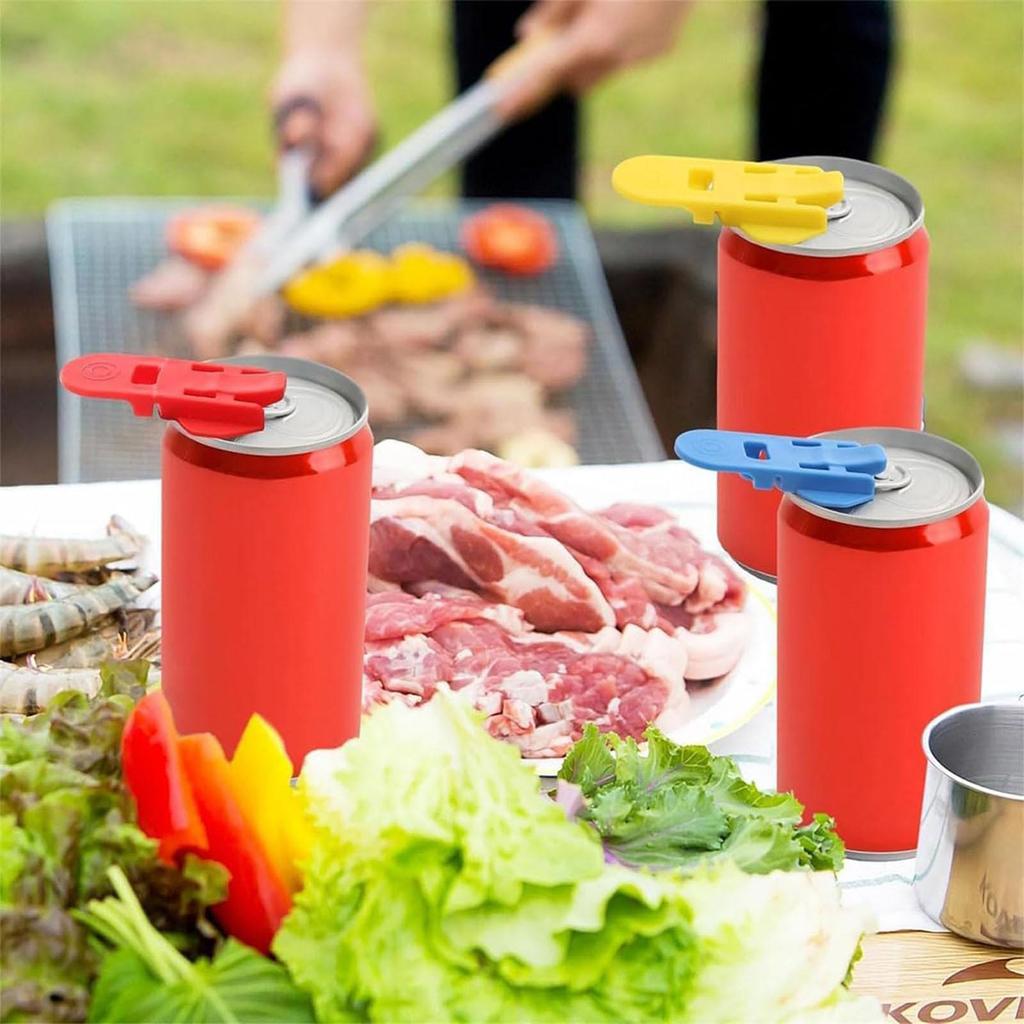 6pcs Opener Manual Soda Beer Can Openers Plastic Beverage Can Cover Protector Colorful Can Tab Cover Can Opener Tool