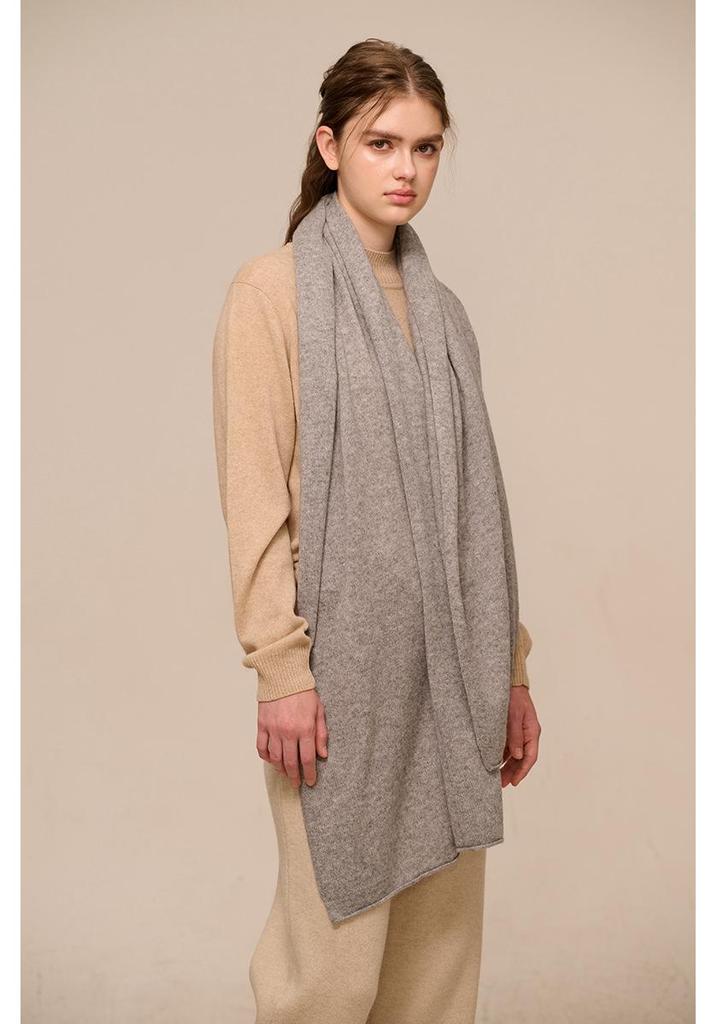 New Solid Color Cashmere Knit Scarf - Fashionable Winter Shawl for Couples