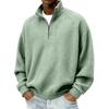 Men's Retro Plaid Zip-Up Sweatshirt Long Sleeve Stand Collar Casual for Fall Winter