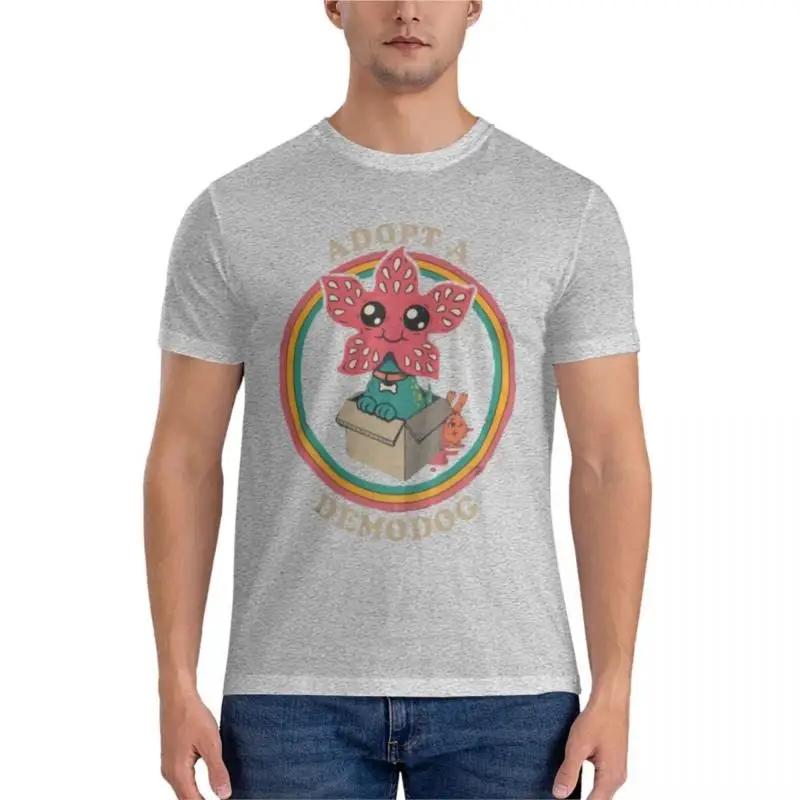 Adopt A Demodog Classic T-Shirt Mens T Shirts Aesthetic Clothes Brand T-shirt Men Cotton Teeshirt