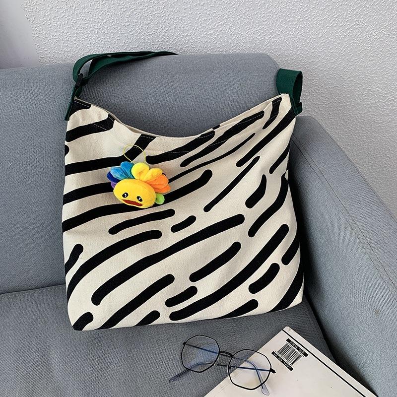 Slouchy Canvas Shoulder Bag for Women with Large Capacity
