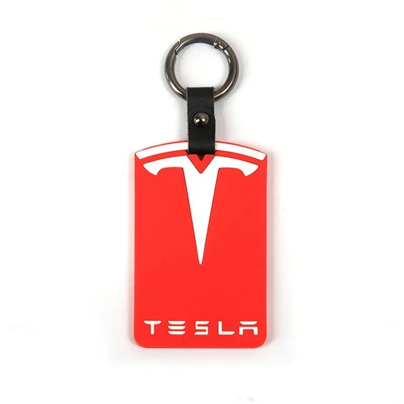 

Car Sticker 2025 New Tesla 3D Design Highlight Key Card Holder Silicone Protector Cover Keychain for Tesla Model 3 Model Y Acces